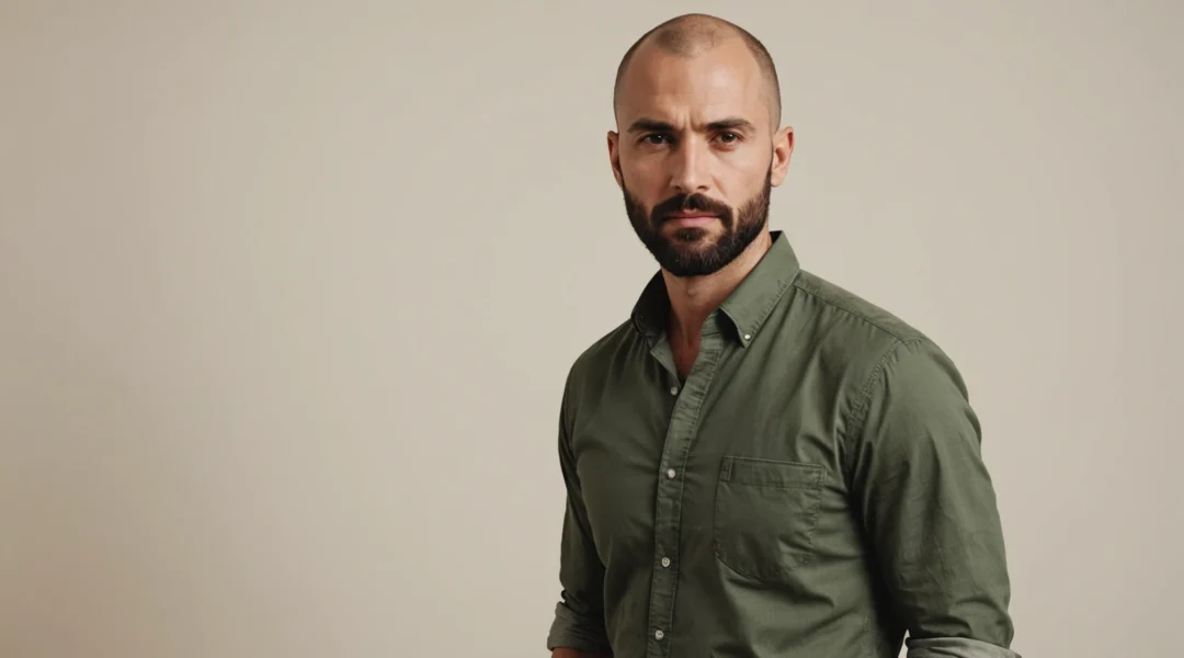 style chauve avec barbe